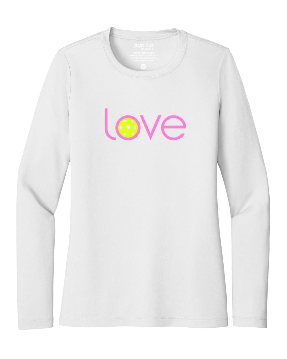 Love Pickleball Long Sleeve UPF50 Sun Shirt Shirt by jojo+lo Pickleball