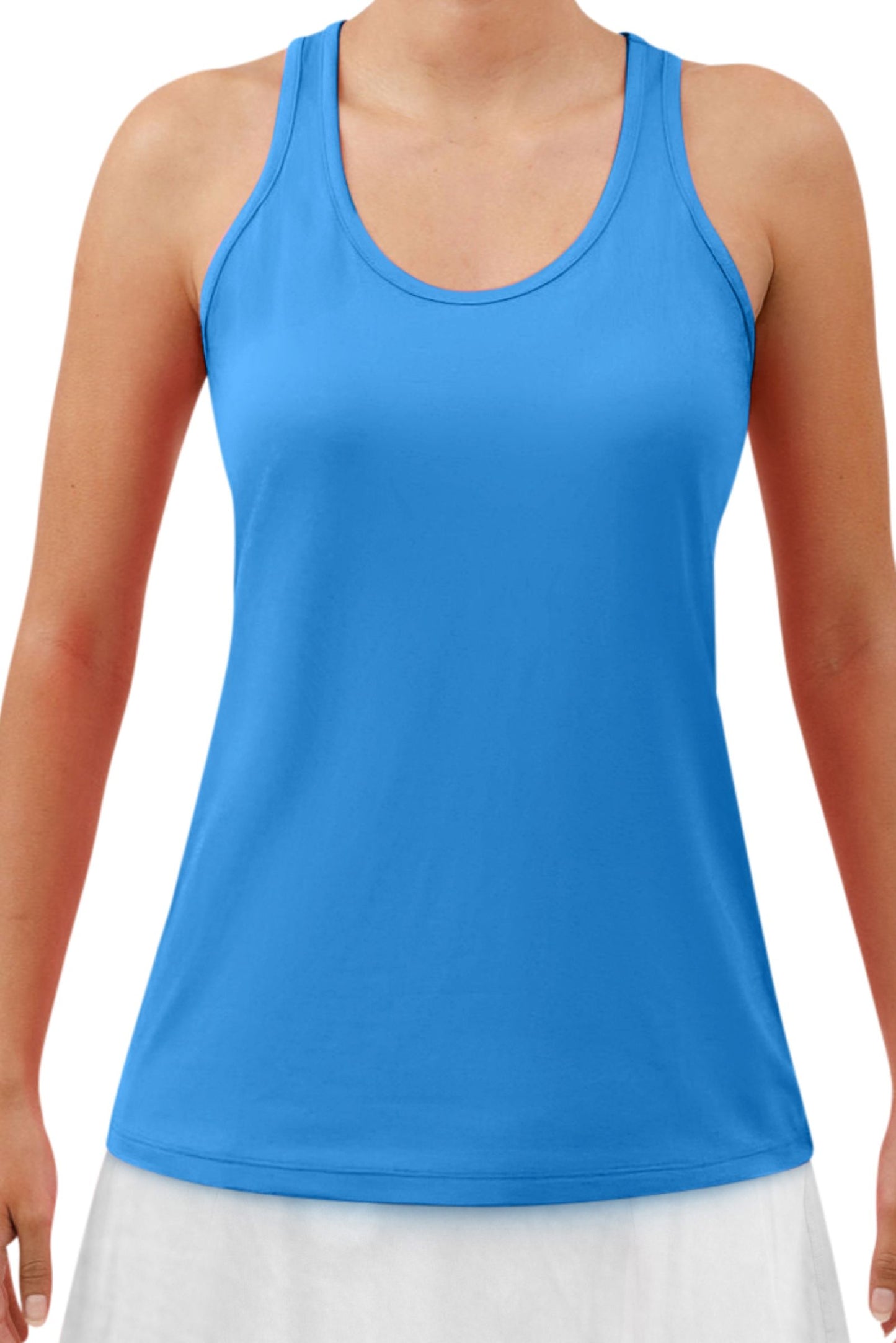 Electric lue racerback front view