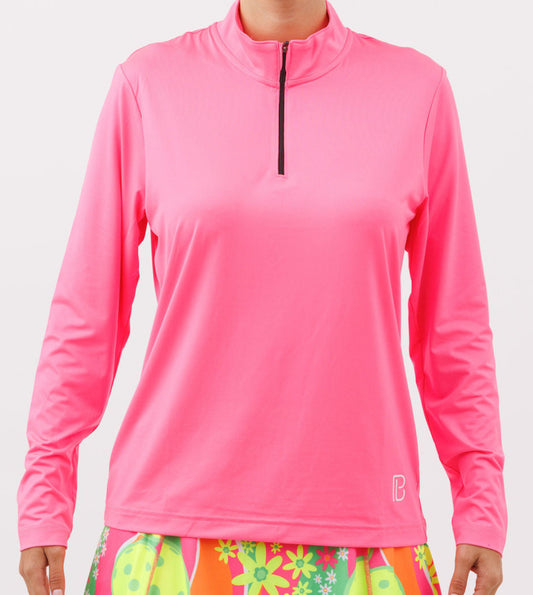 1-4_Zip_Long_Sleeve_Hot_Pink_Front