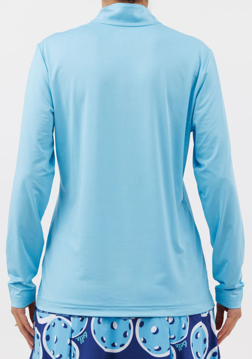 PB 1/4 Zip Long Sleeve Sky Blue