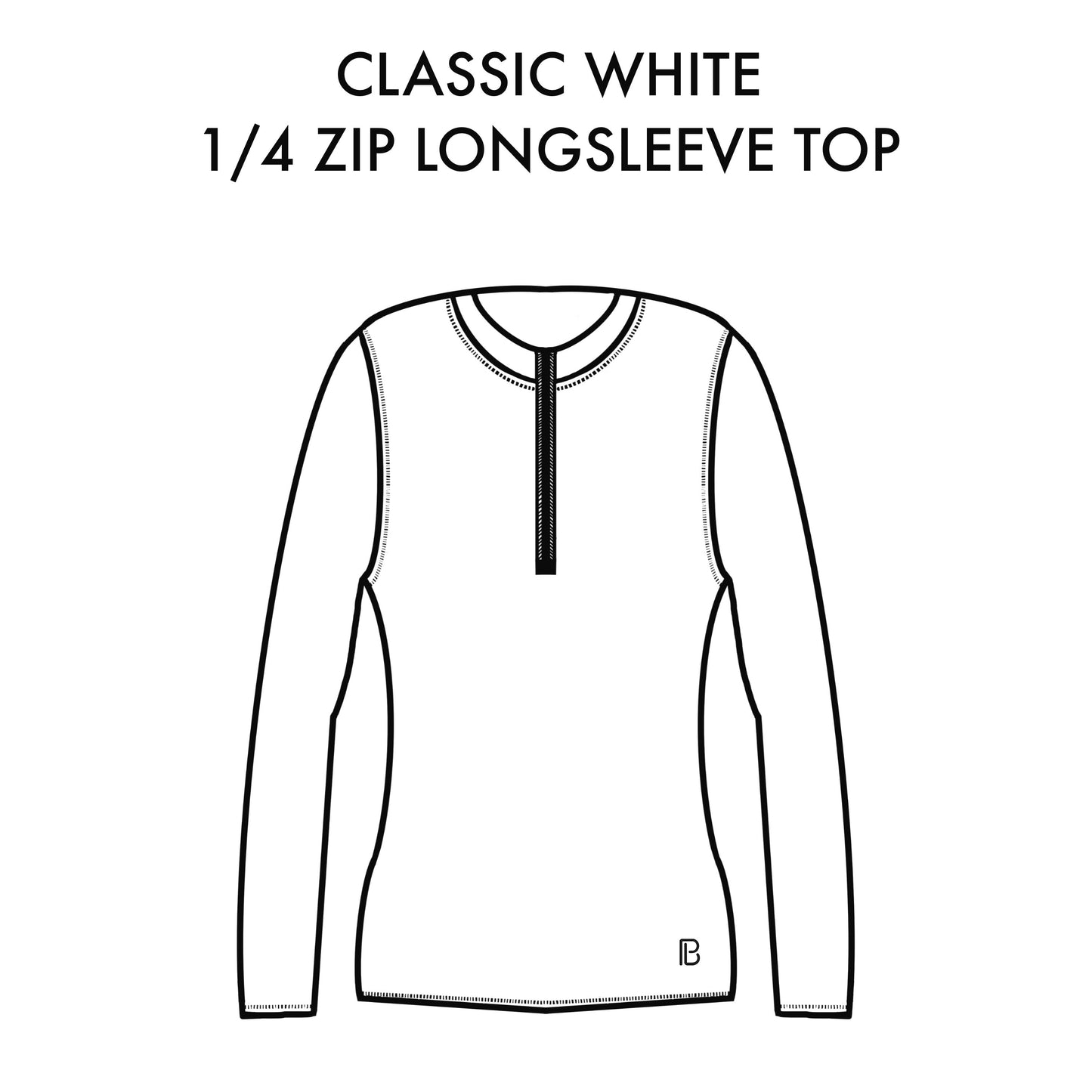 PB 1/4 Zip Long Sleeve Classic White