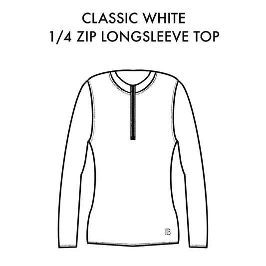 PB 1/4 Zip Long Sleeve Classic White