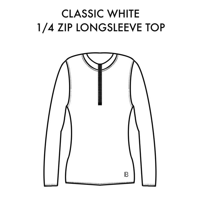 (PRE-ORDER) 1/4 Zip Long Sleeve Top Classic White