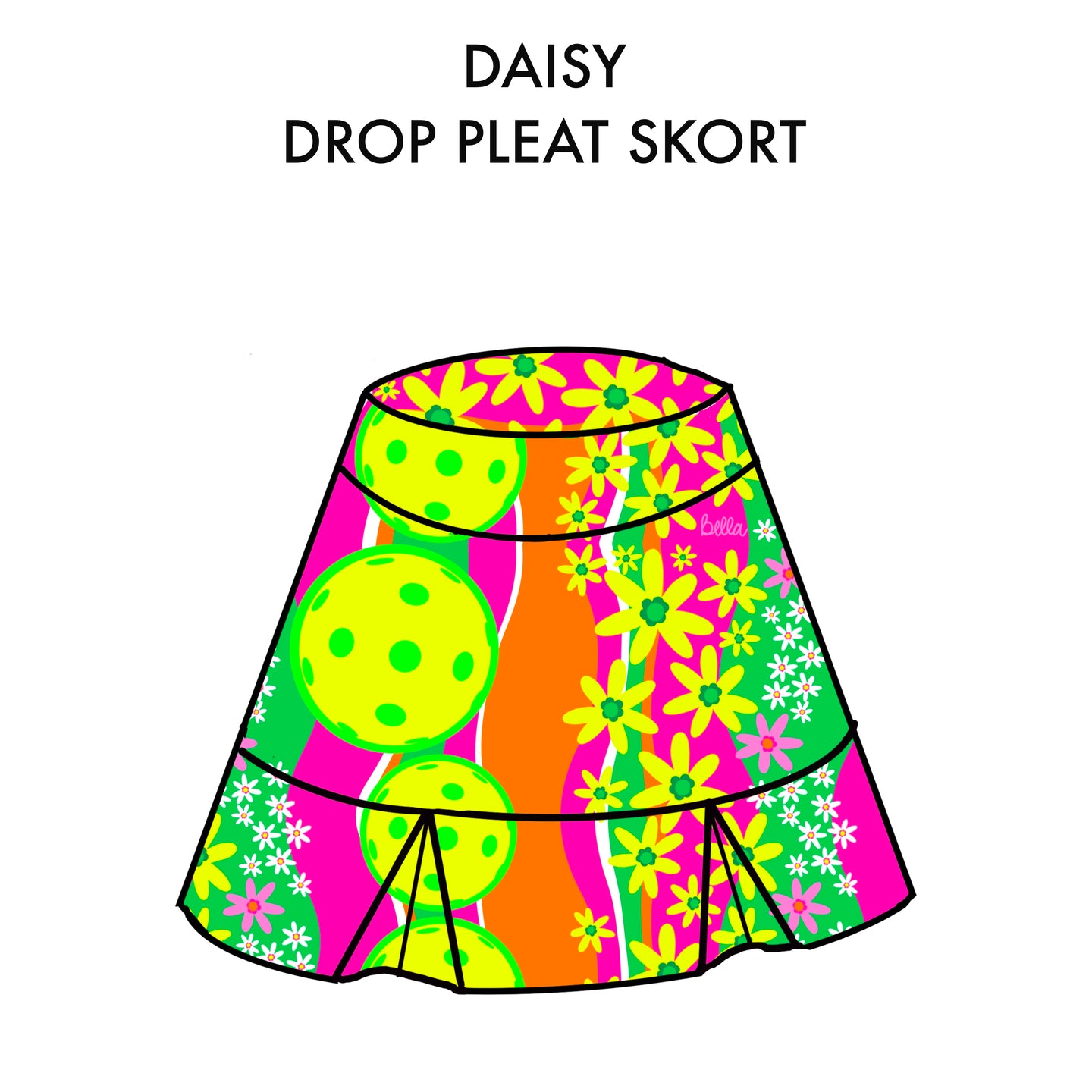 Daisy Drop Pleat Pickleball Skort