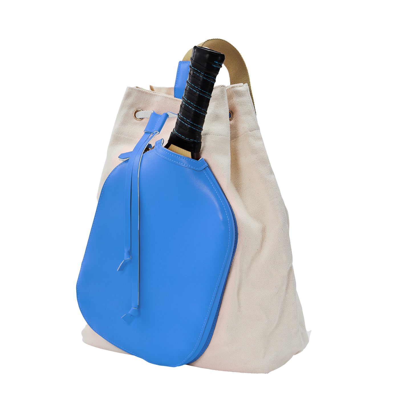 PB Neon Electric Blue Pickleball Drawstring Bag