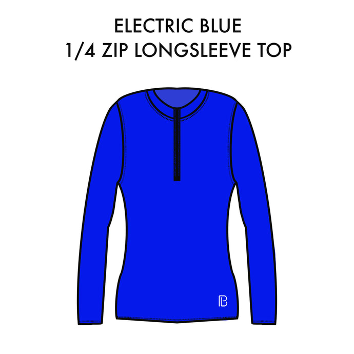 (PRE-ORDER) 1/4 Zip Long Sleeve Top Electric Blue