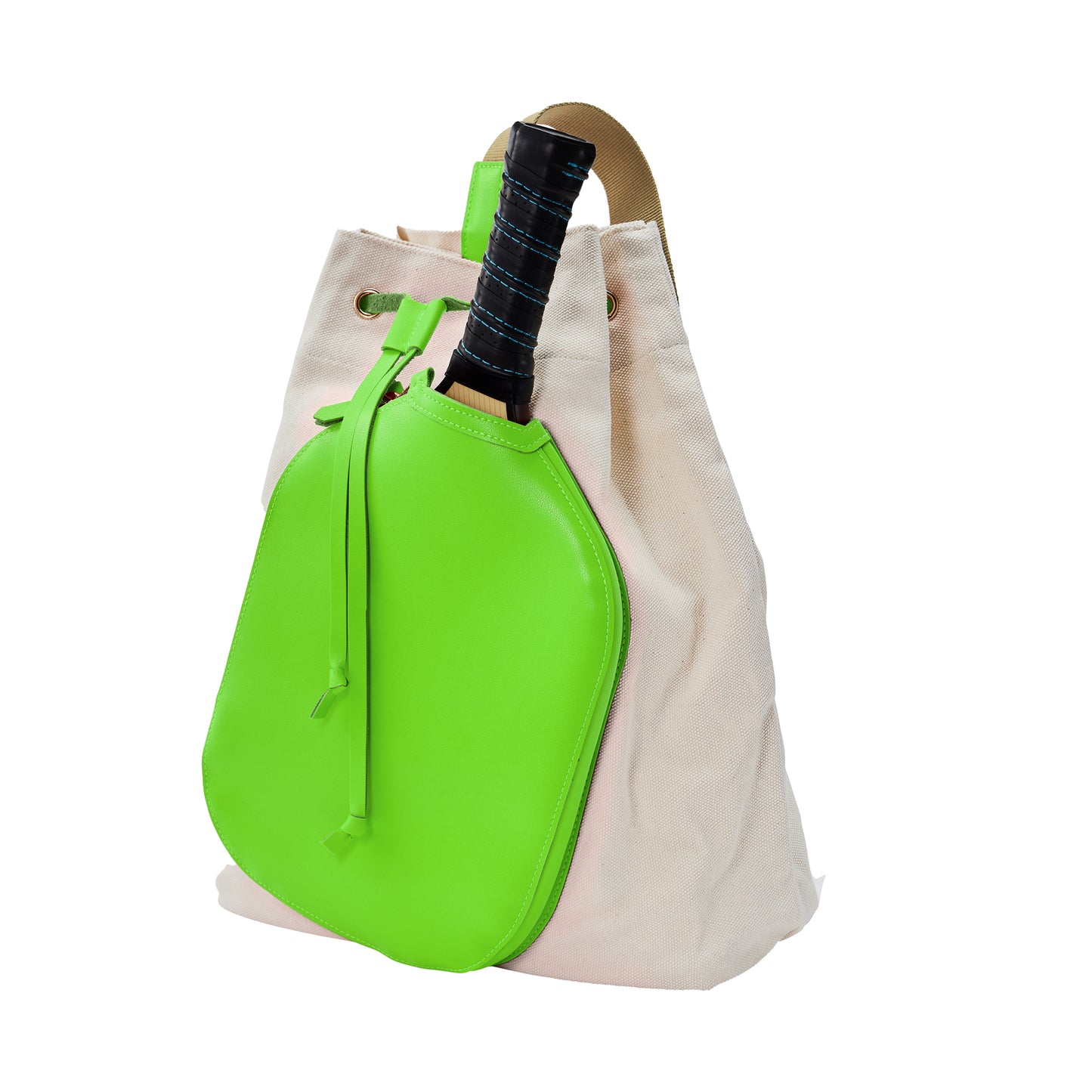 PB Neon Gecko Green Pickleball Drawstring Bag