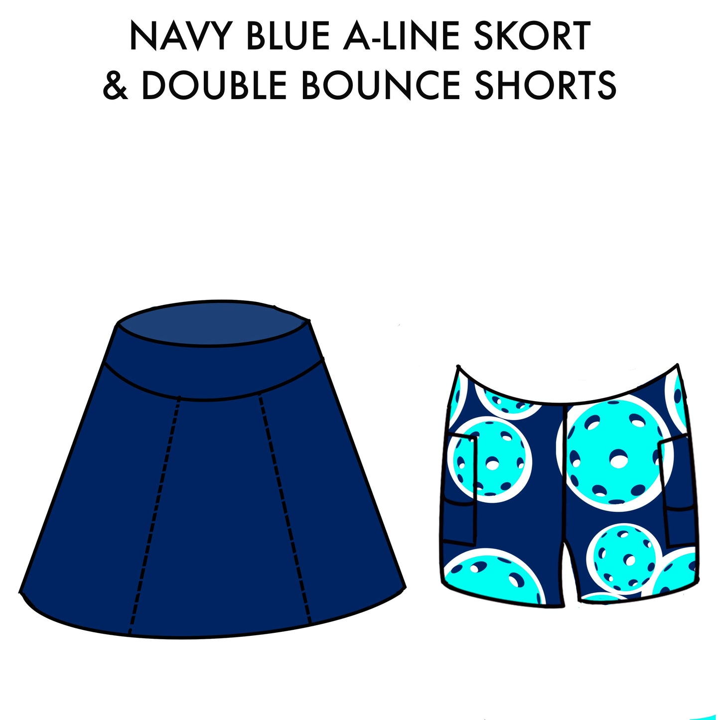 PB Aline Skort Navy with Double Bounce