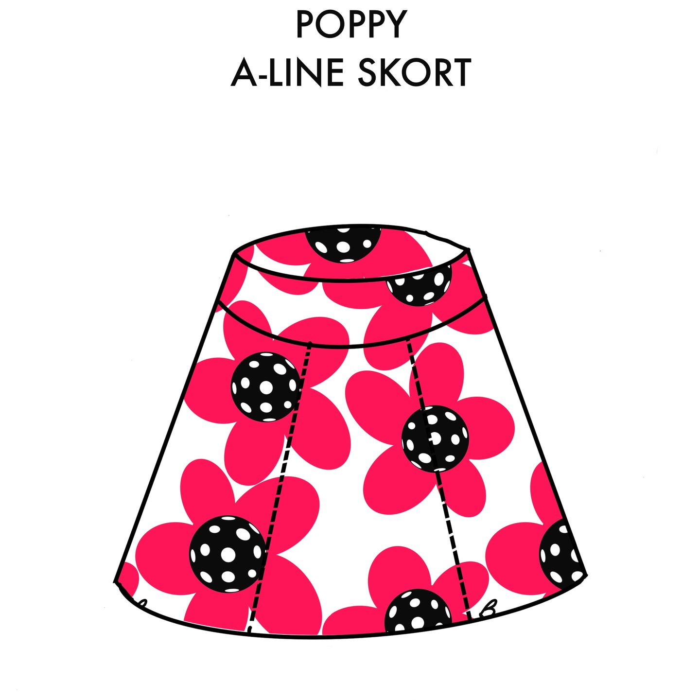 Poppy A-Line Pickleball Skort