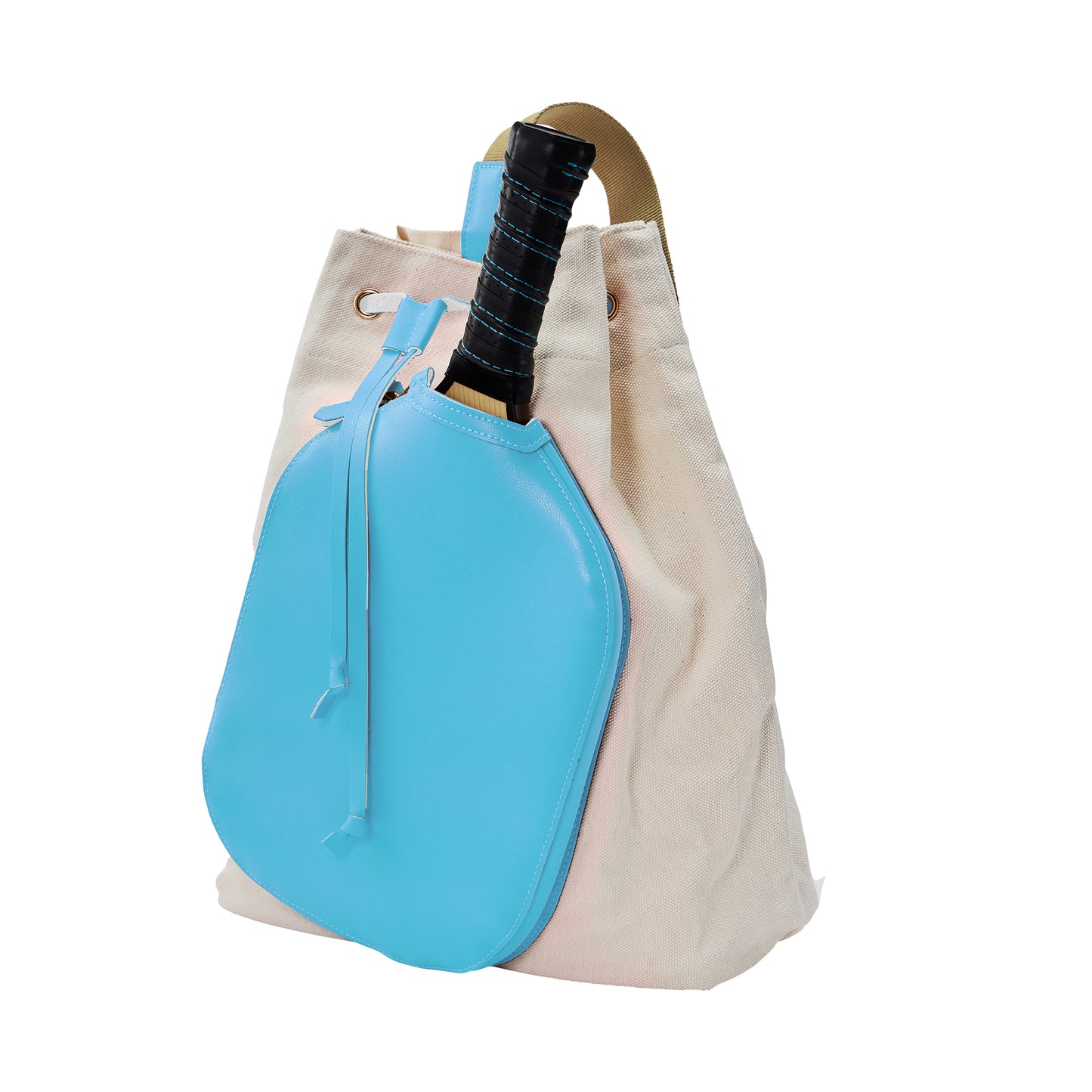 PB Neon Sky Blue Pickleball Drawstring Bag