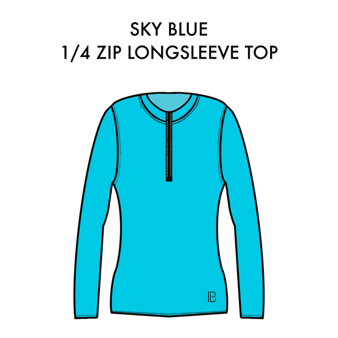 (PRE-ORDER) 1/4 Zip Long Sleeve Top Sky Blue