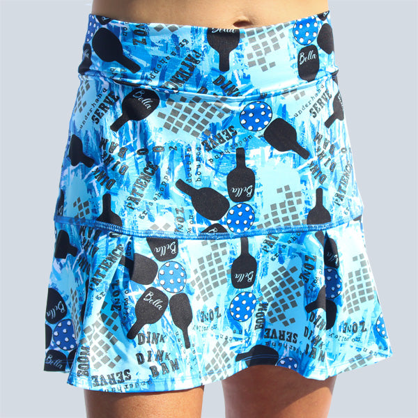Graffiti Drop Pleat Skort Front View