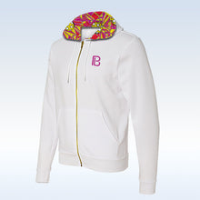 Load image into Gallery viewer, (CLOSEOUT) Angle Shot White Full-Zip Hoodie